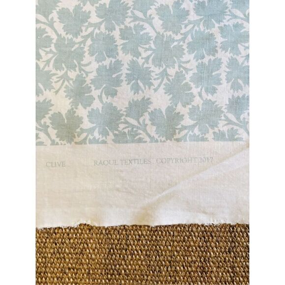 Raoul 100% Linen hand printed Floral Fabric 2.8 yards CLIVE - Picture 2 of 3